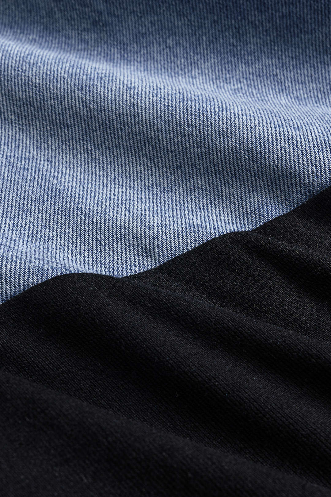 Denim Drawstring Patchwork Crop Top - Image 4