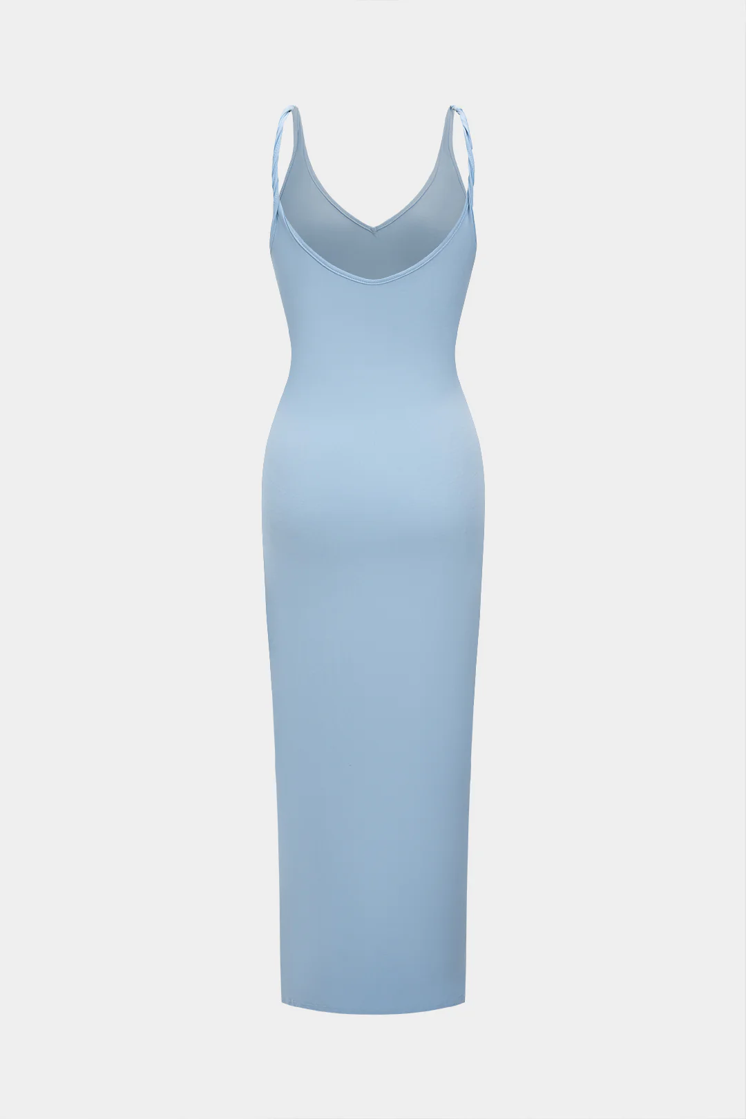 V-Neck Backless Twist Knot Sleeveless Slip Midi Dress - Image 3