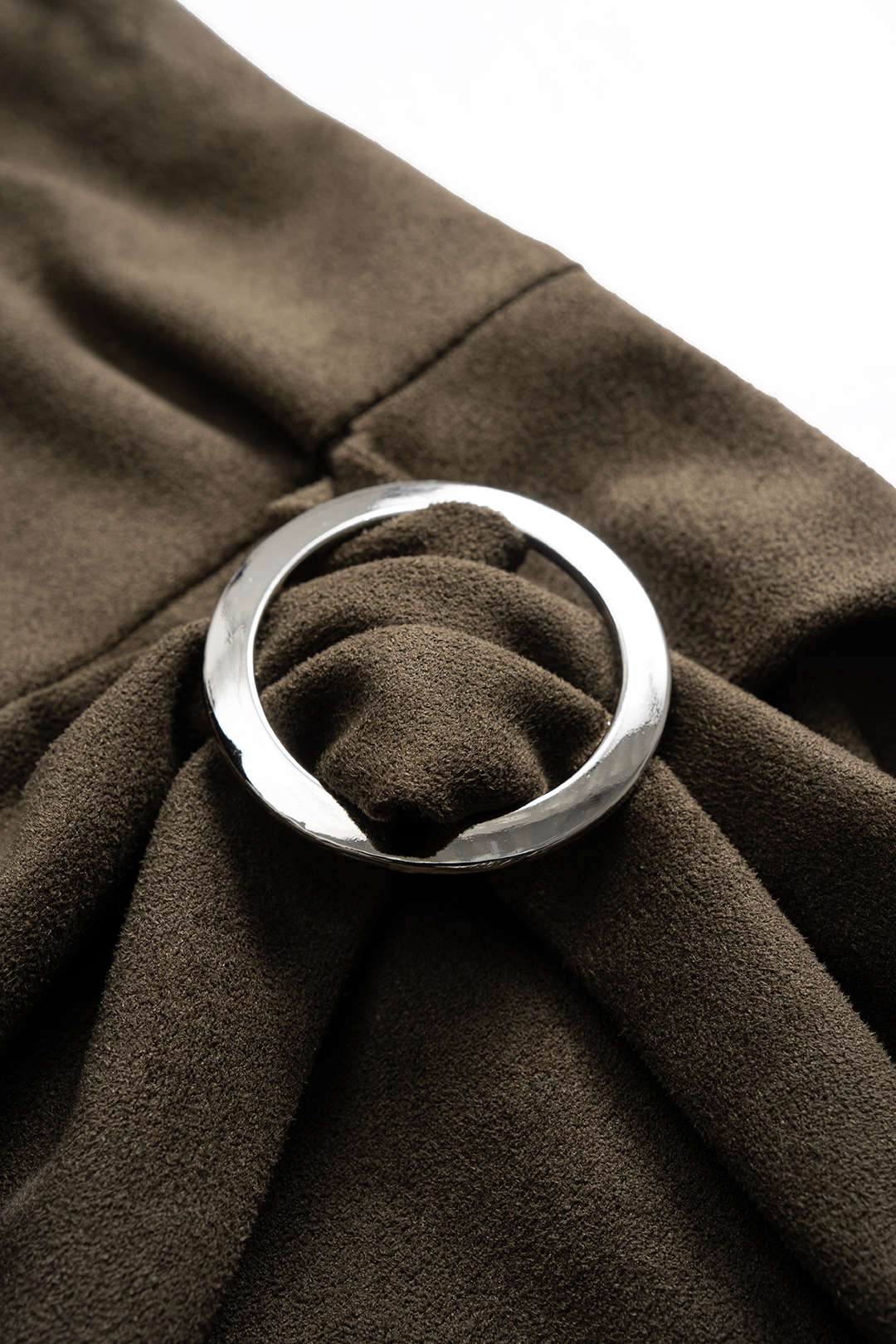 Suede Metallic Ruched Short Sleeve Midi Dress - Image 3