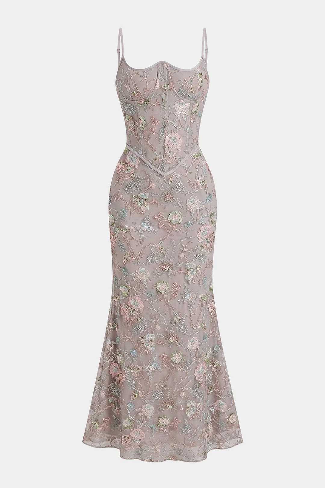 Floral Print Tie Back Corset Backless Sleeveless Maxi Dress - Image 5