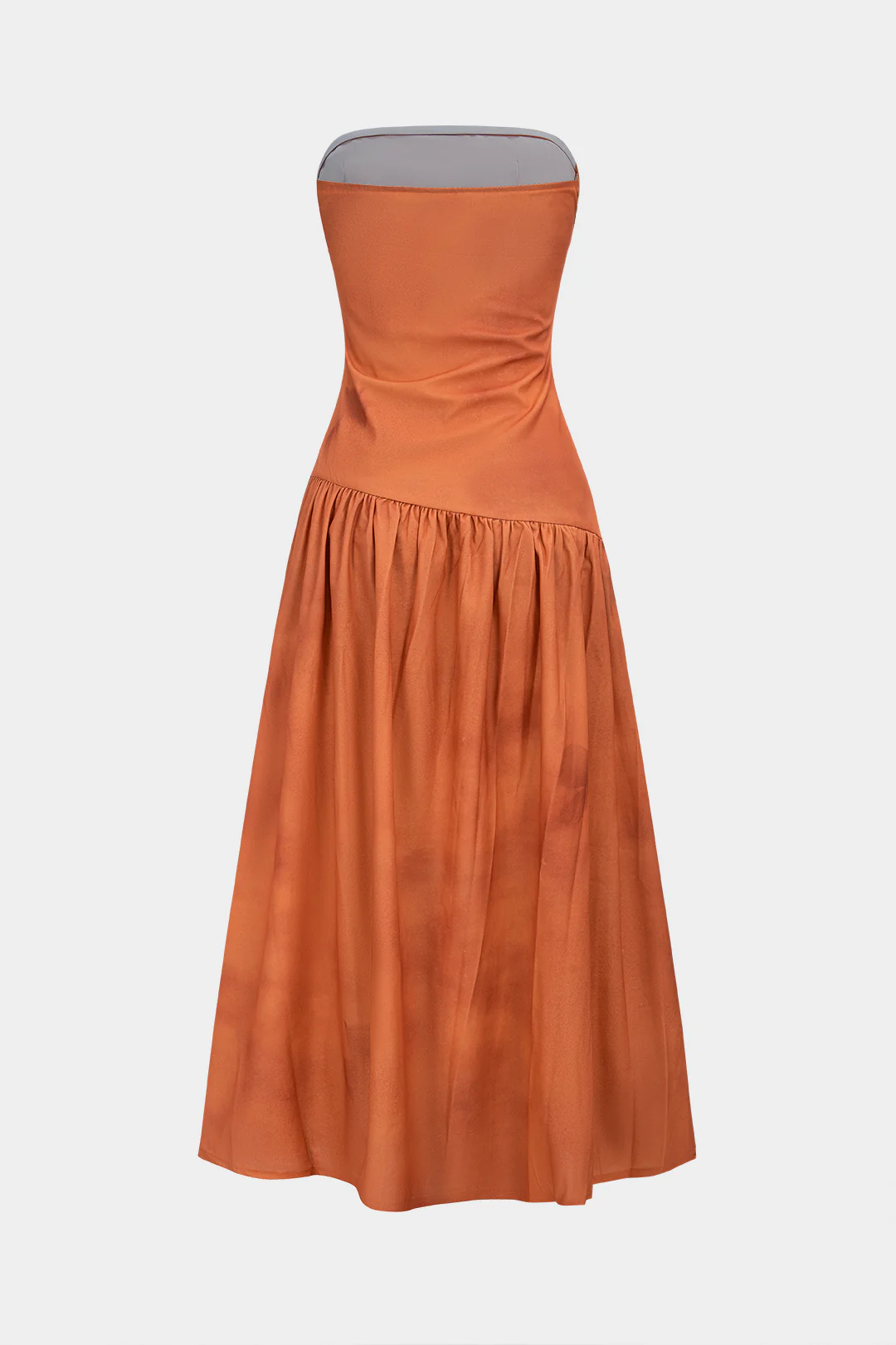 Fruit Letter Print Ruched Strapless Sleeveless Midi Dress - Image 2