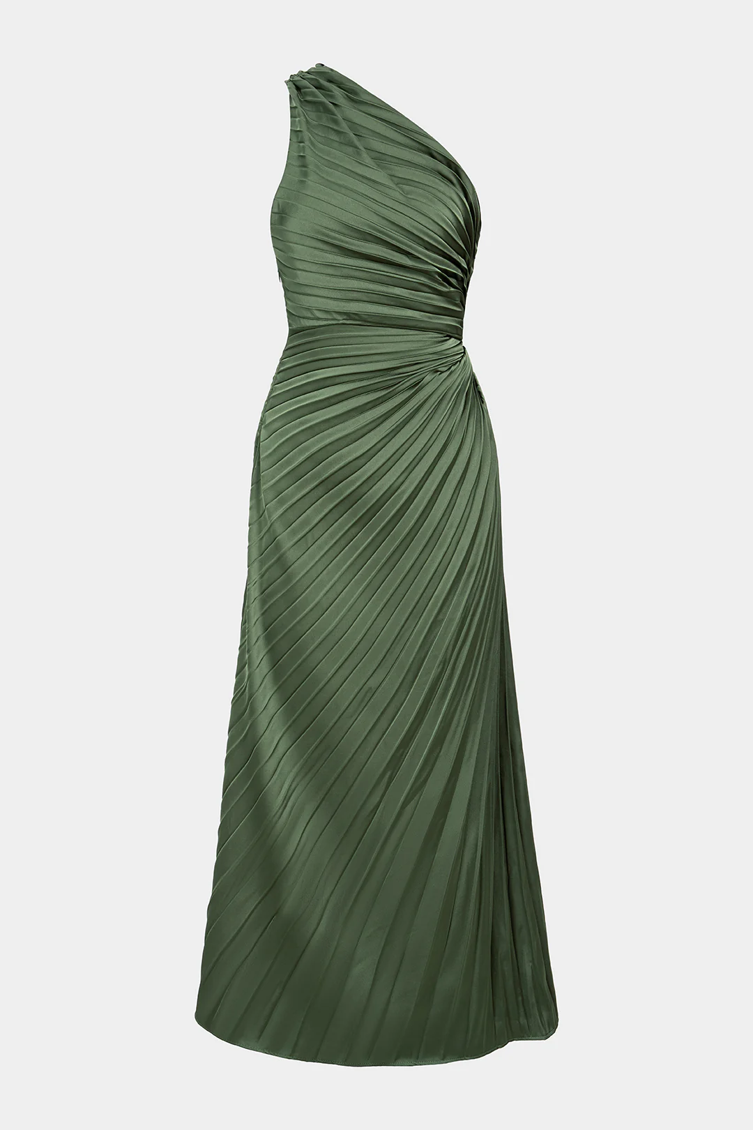 One Shoulder Asymmetrical Ruched Backless Sleeveless Maxi Dress