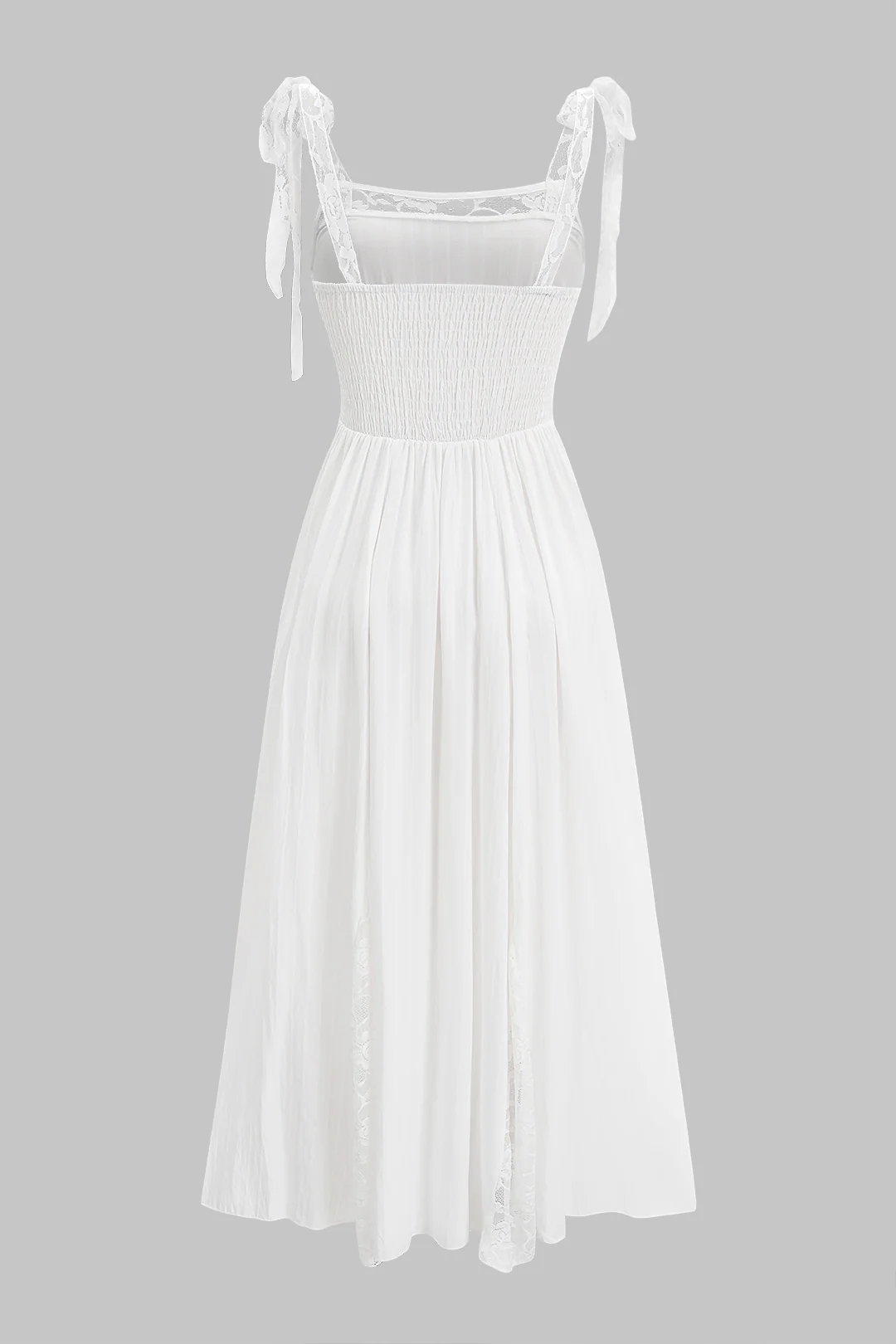Lace Patchwork Tie-Up Backless Slip Sleeveless Maxi Dress - Image 2