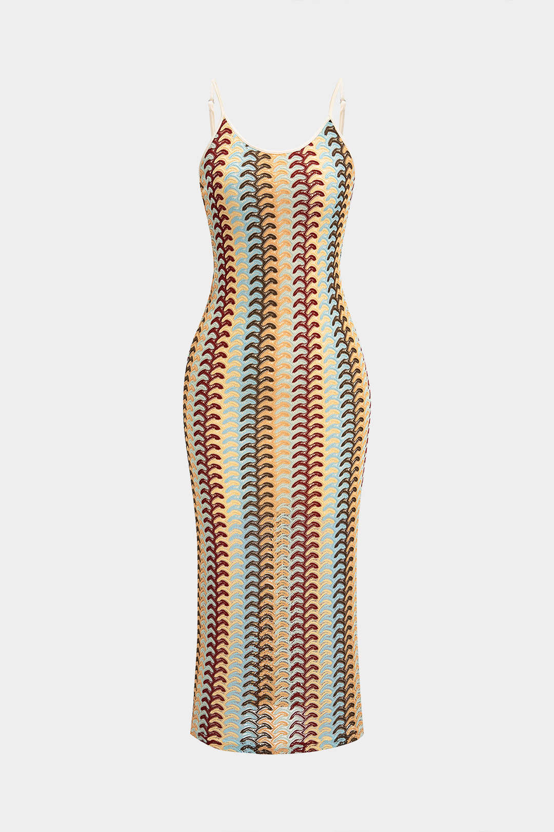Stripes Print Sleeveless Midi Dress - Image 2