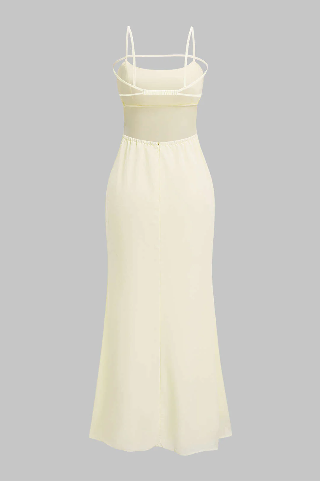 Solid Chiffon Cut Out Sleeveless Maxi Dress - Image 3