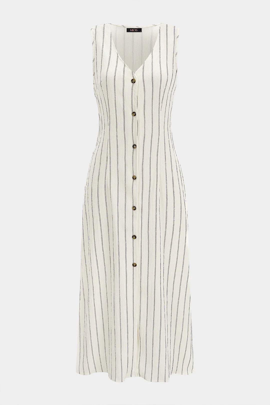 Stripes Print V-Neck Sleeveless Maxi Dress - Image 3