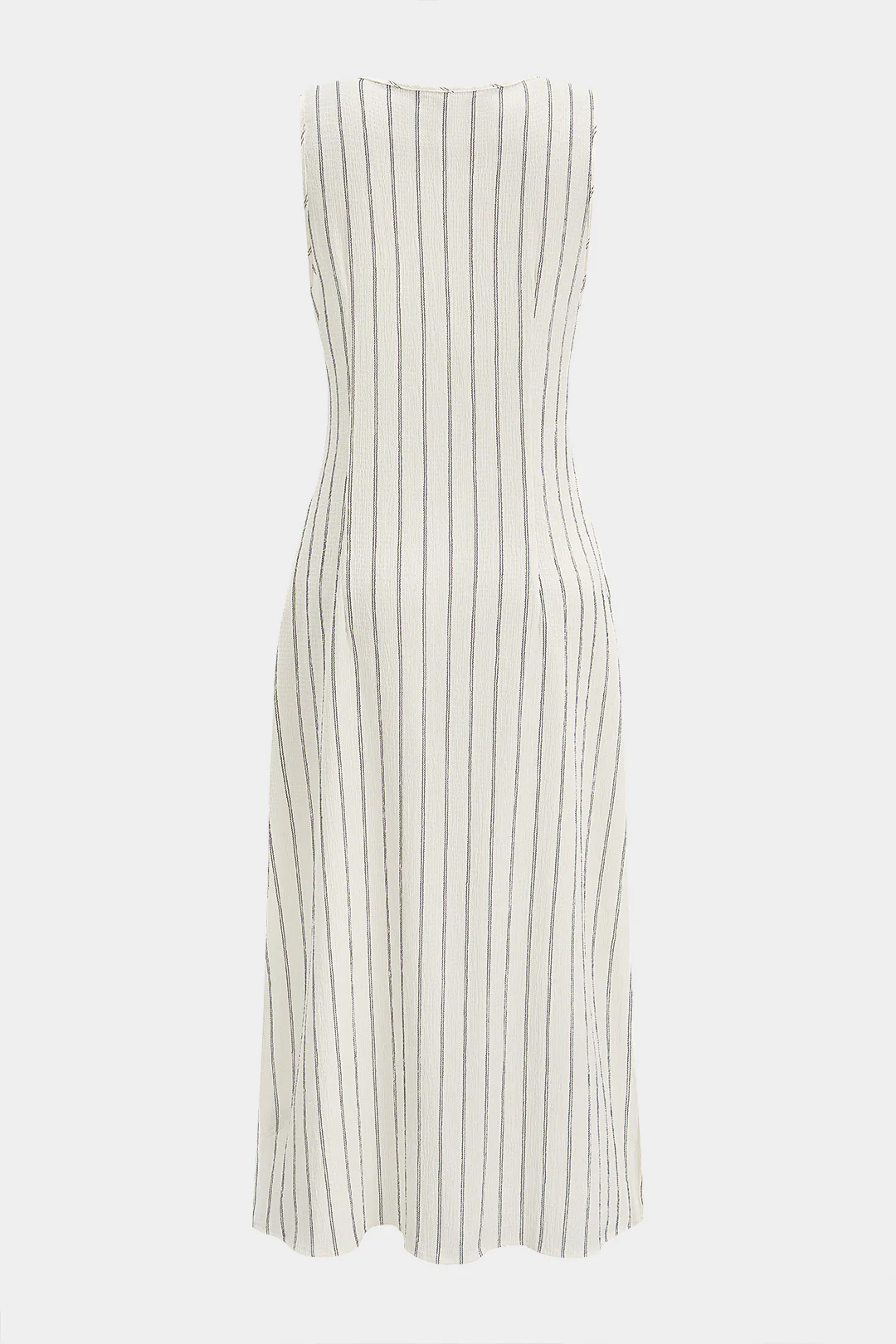 Stripes Print V-Neck Sleeveless Maxi Dress - Image 4