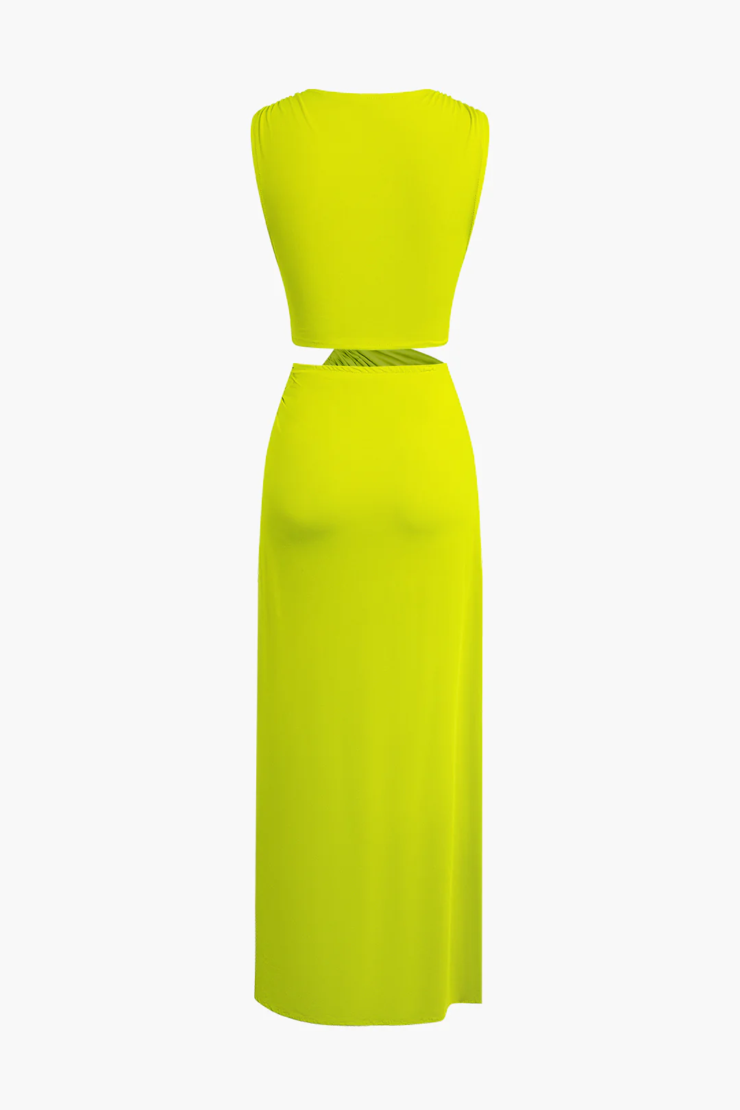 Cut Out Twist Knot Sleeveless Slit Midi Dress - Image 2