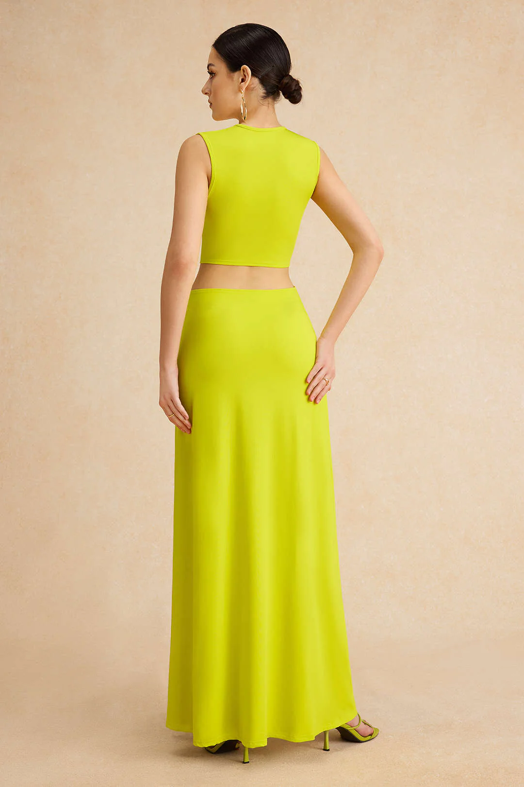 Cut Out Twist Knot Sleeveless Slit Midi Dress - Image 7