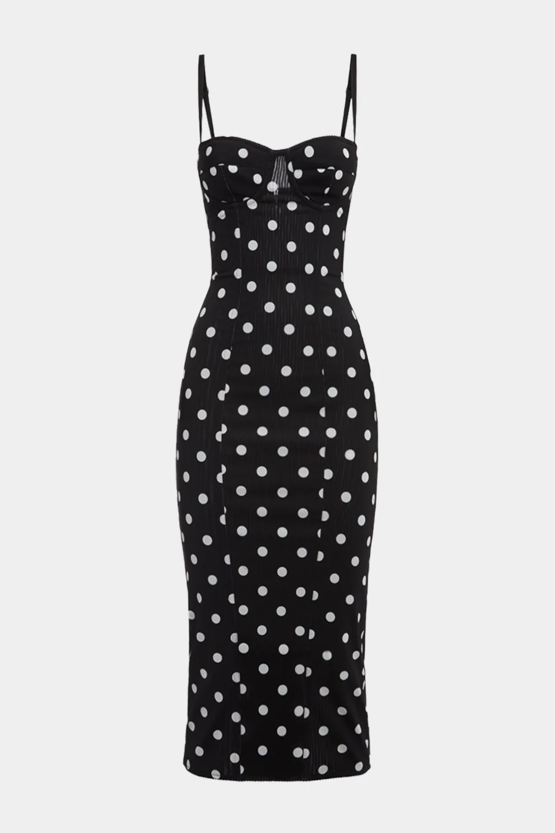 Polka Dots Print Sleeveless Slip Midi Dress