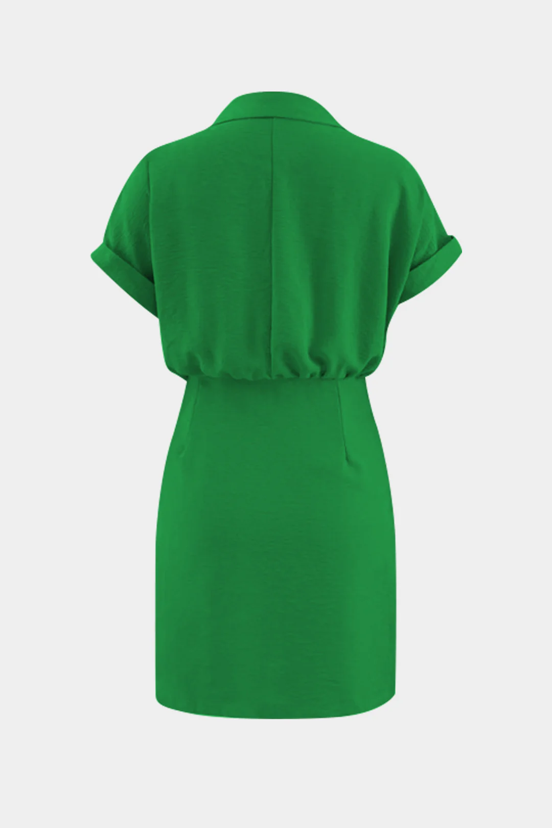 V-Neck Ruched Short Sleeve Midi Dress - Image 2