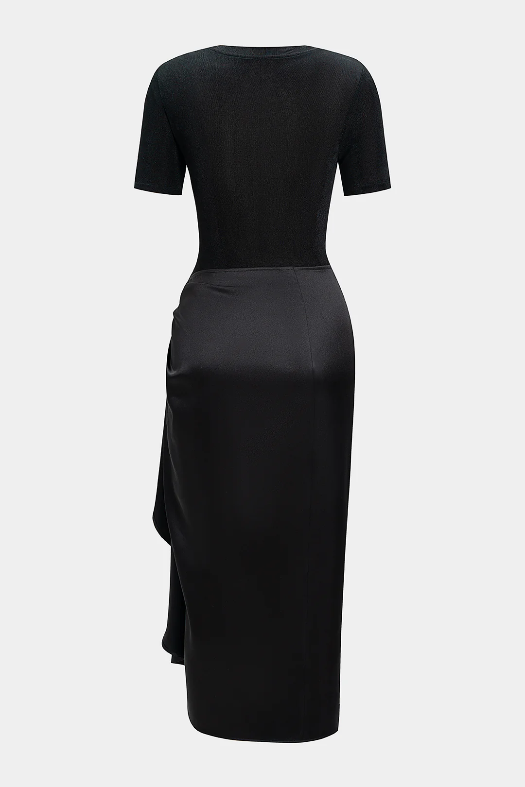 Metallic Decor Ruched Short Sleeve Midi Dress - Image 2
