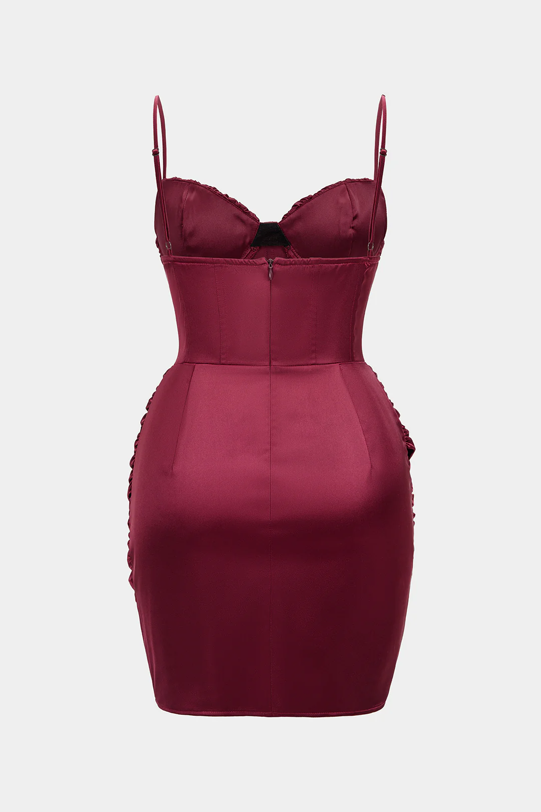 Satin Ruched Sleeveless Midi Dress - Image 2