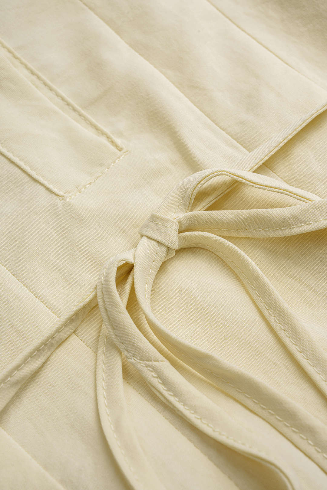 Lapel Tie-Up Button Short Sleeve Midi Dress - Image 4