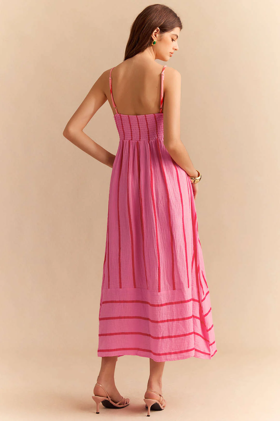Stripes Print Sleeveless Maxi Dress - Image 4