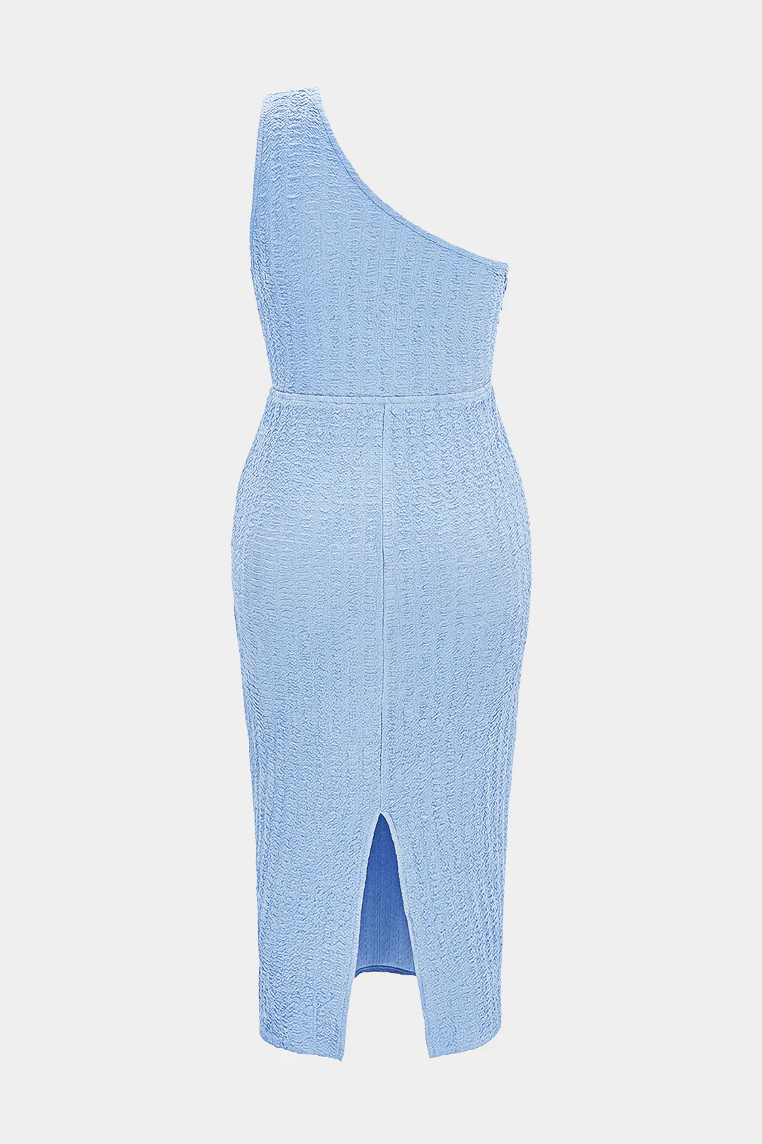 Plus Size One Shoulder Cut Out Drawstring Slit Midi Dress - Image 2