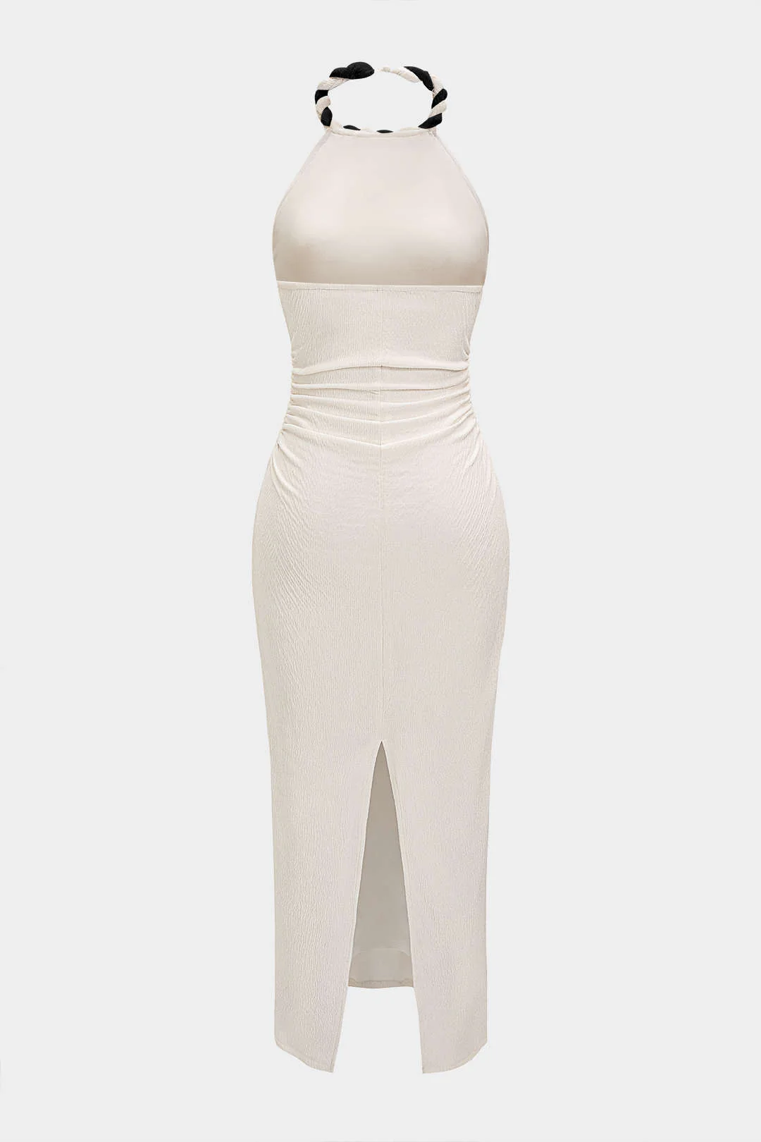 Contrast Twist Knot Backless Sleeveless Maxi Dress - Image 8