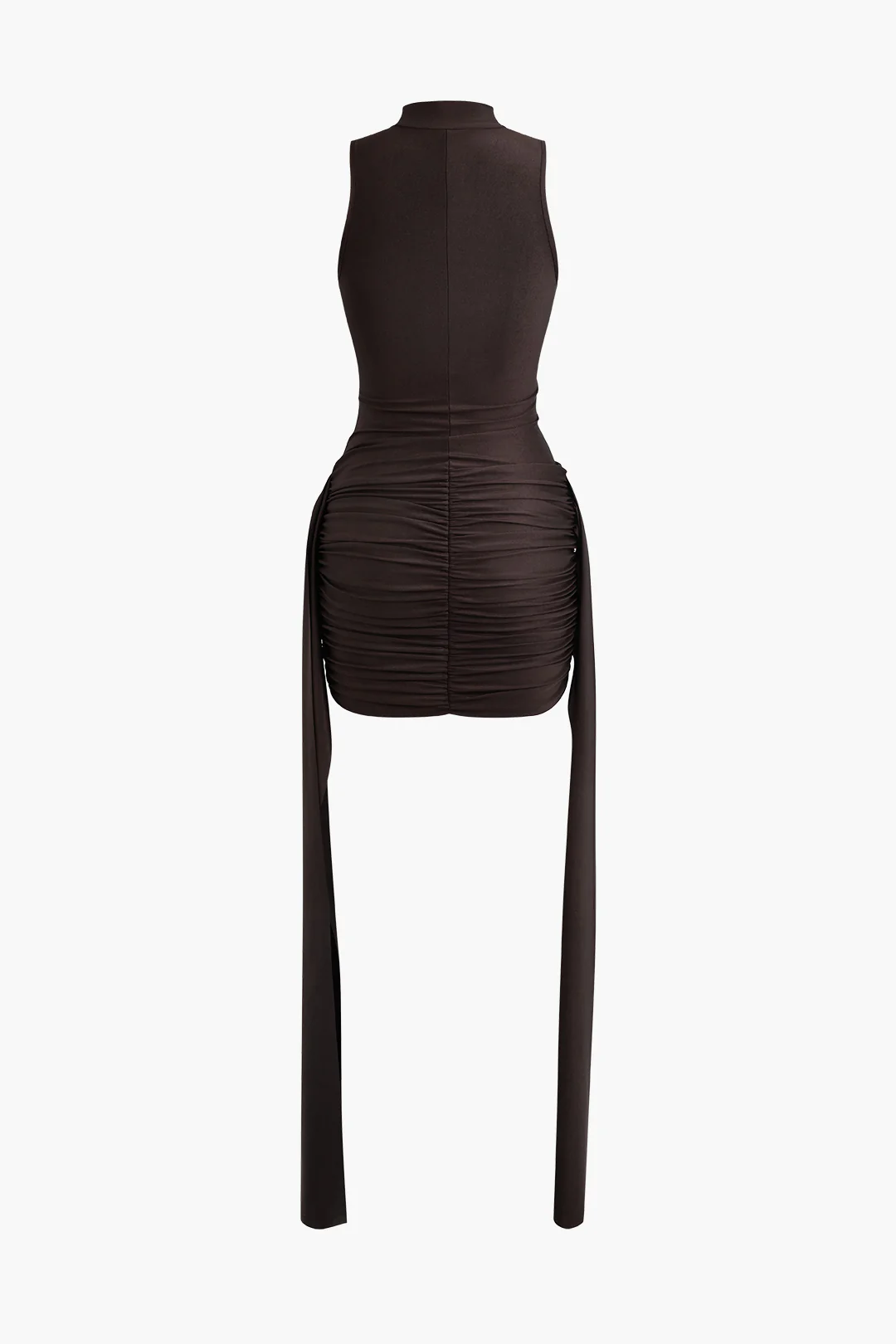Mock Neck Ruched Mini Dress - Image 2