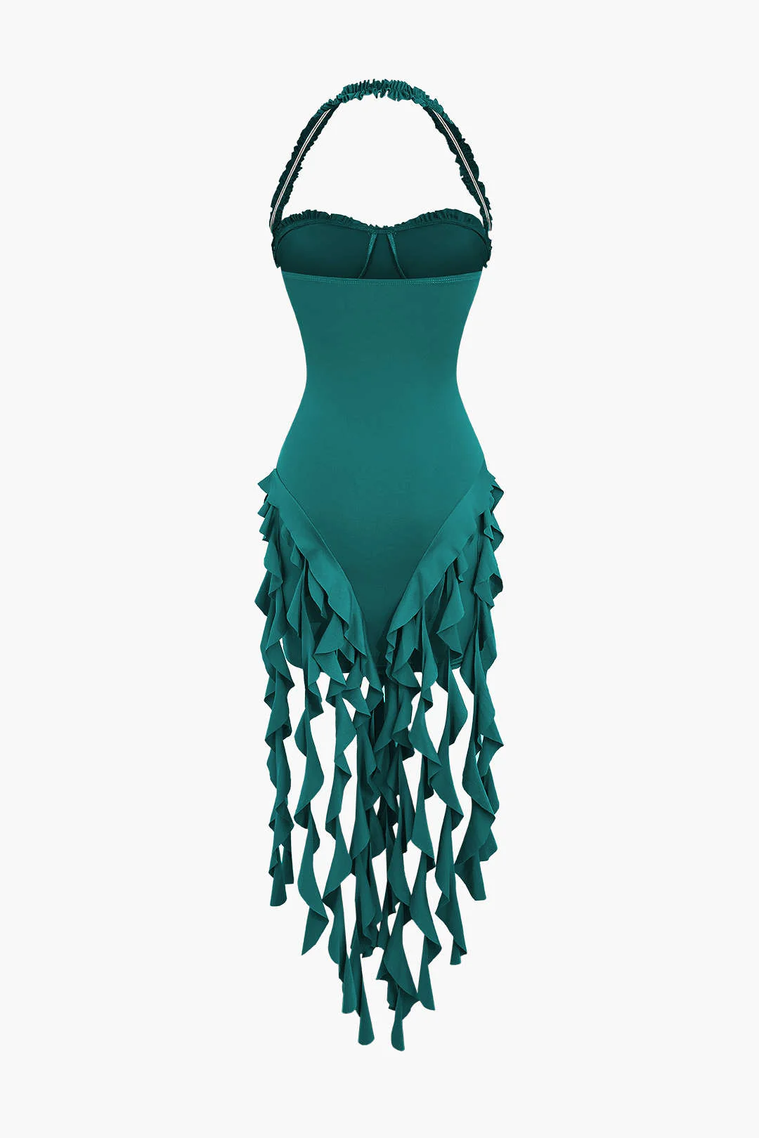 Ruffle Tassel Halter Bustier Mini Dress - Image 11