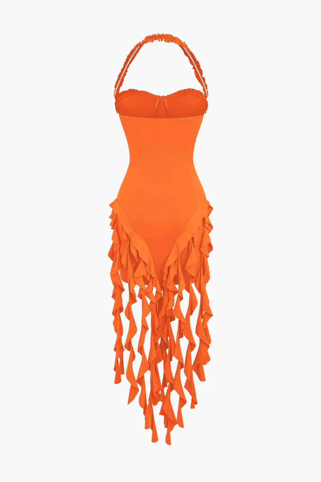 Ruffle Tassel Halter Bustier Mini Dress - Image 13