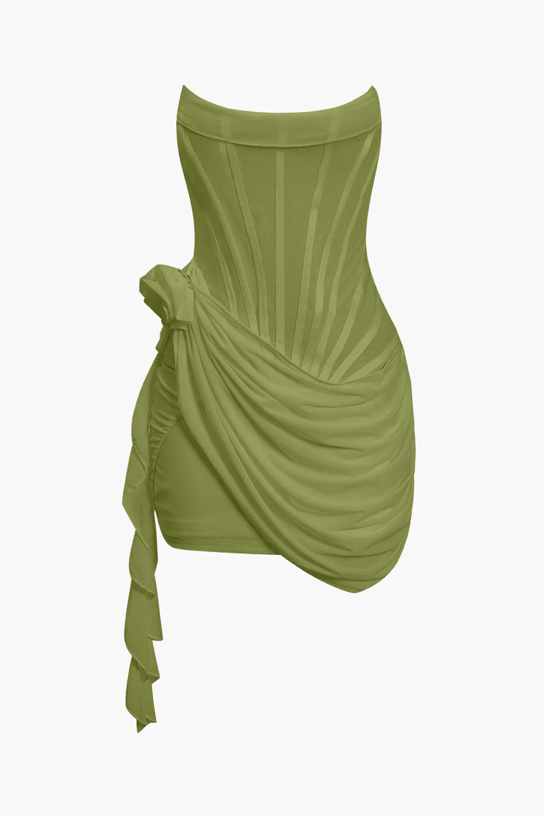 3D Floral Ruffle Corset Mini Dress - Image 10