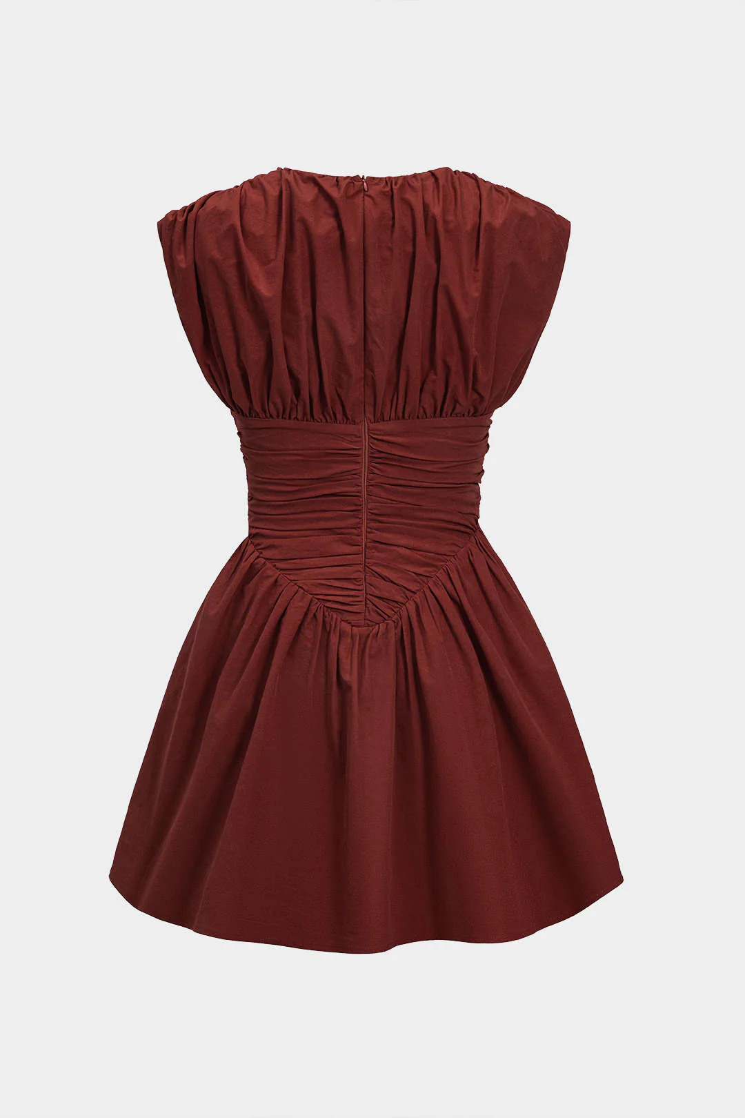 Solid Ruched Mini Dress - Image 14
