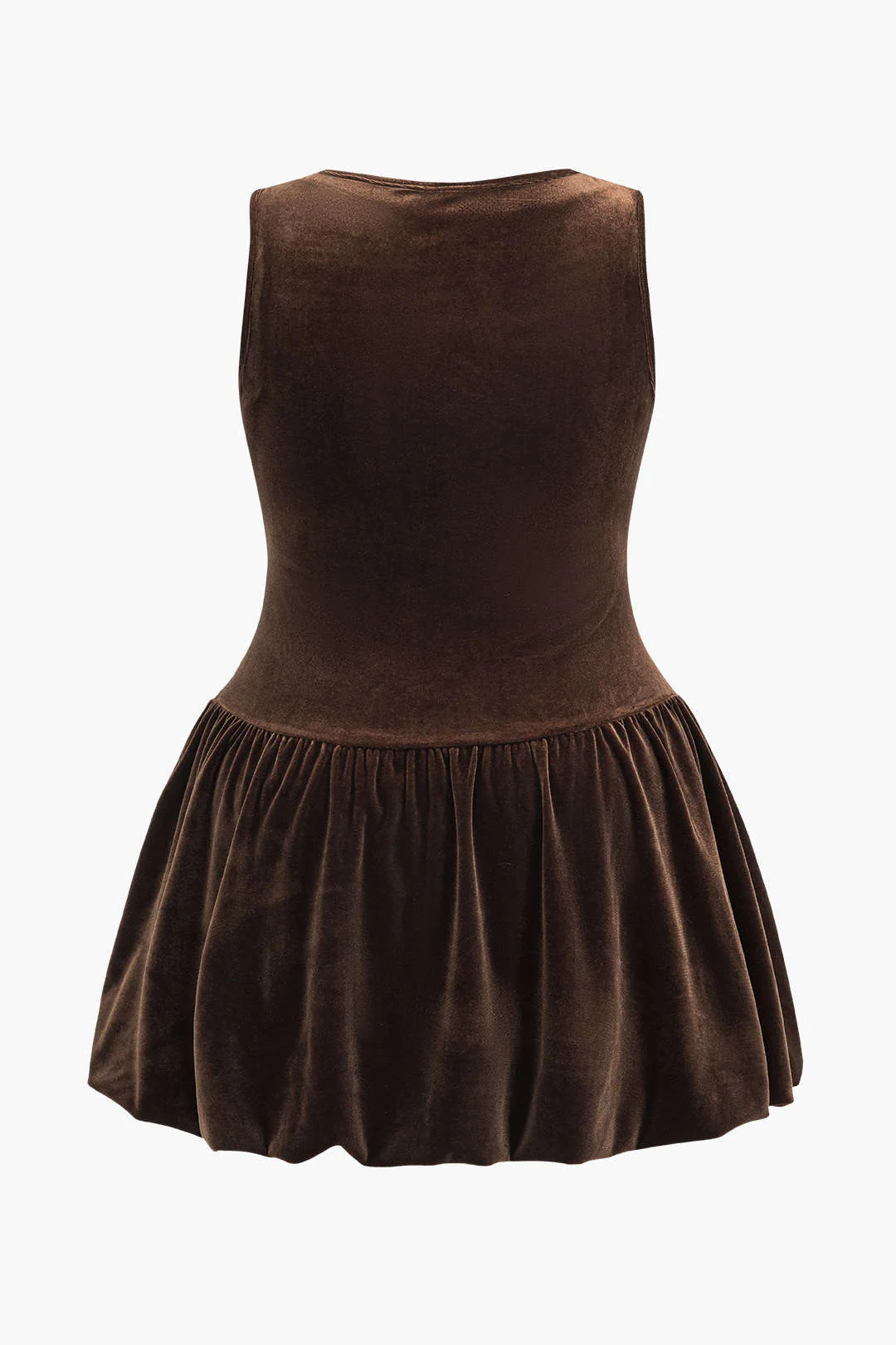 Plus Size Solid Knit Round Neck Ruched Mini Dress - Image 2