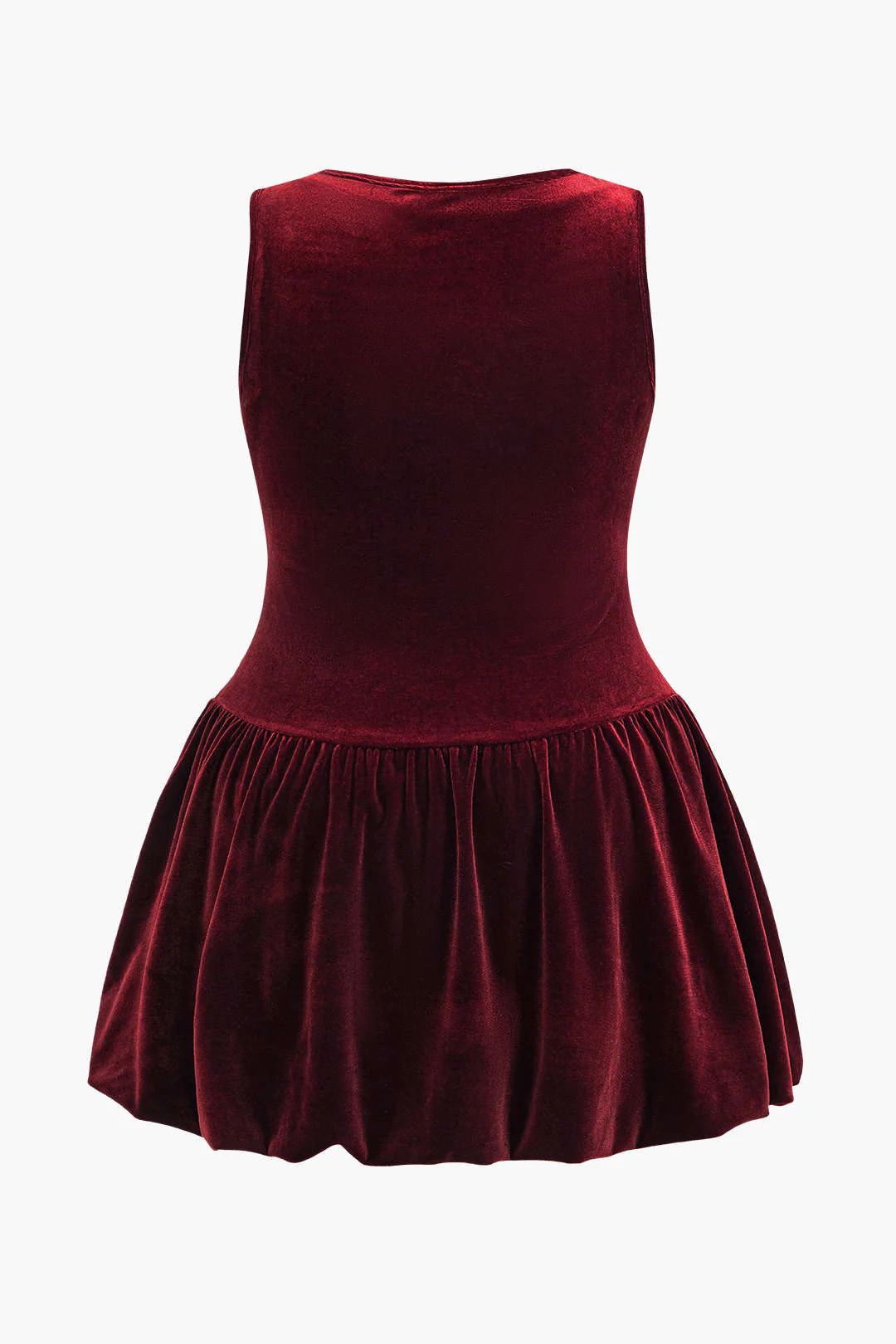 Plus Size Solid Knit Round Neck Ruched Mini Dress - Image 6