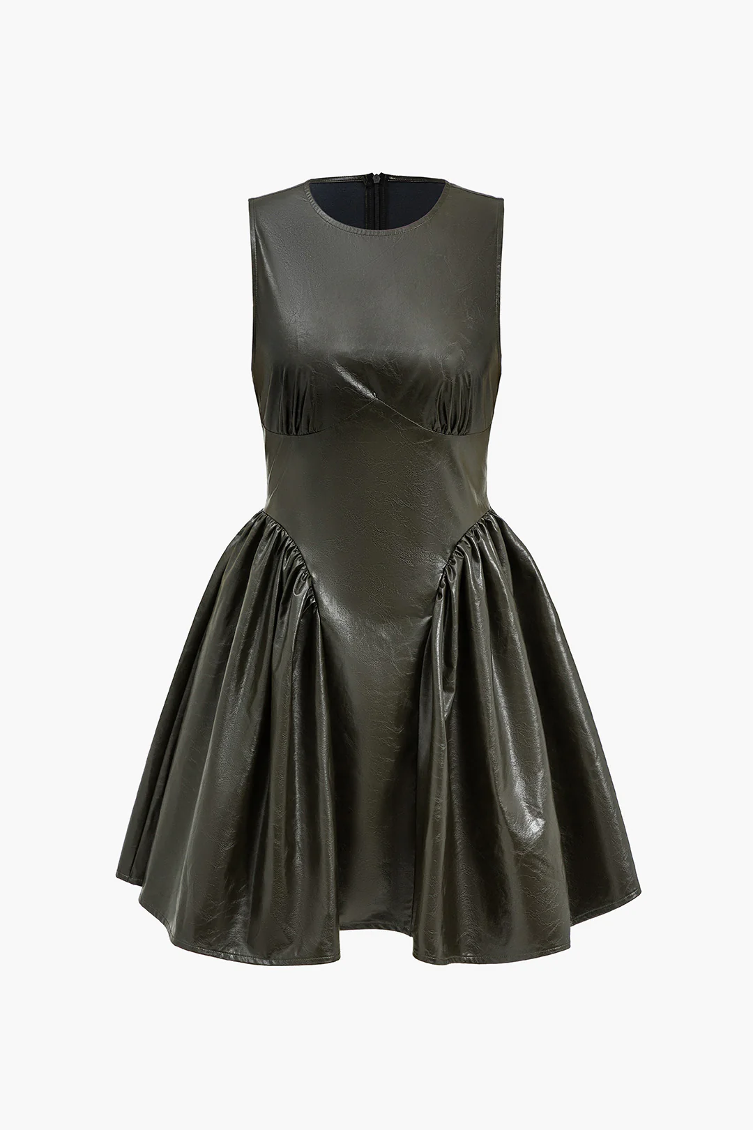 Faux Leather Sleeveless Mini Dress - Image 2