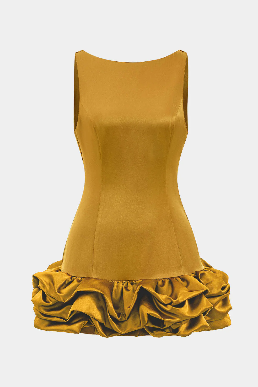 Satin Ruffle Hem Sleeveless Mini Dress - Image 5