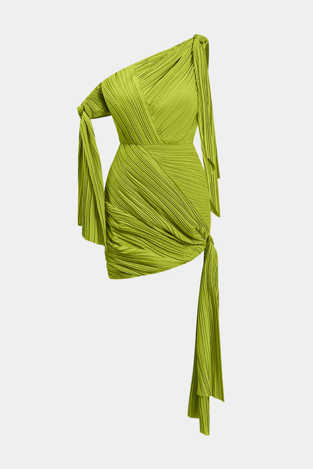 Pleated Sleeveless Asymmetrical Mini Dress - Image 6