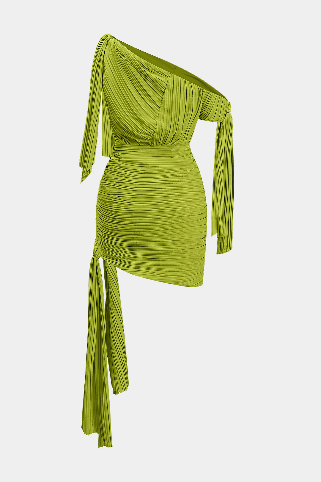 Pleated Sleeveless Asymmetrical Mini Dress - Image 7
