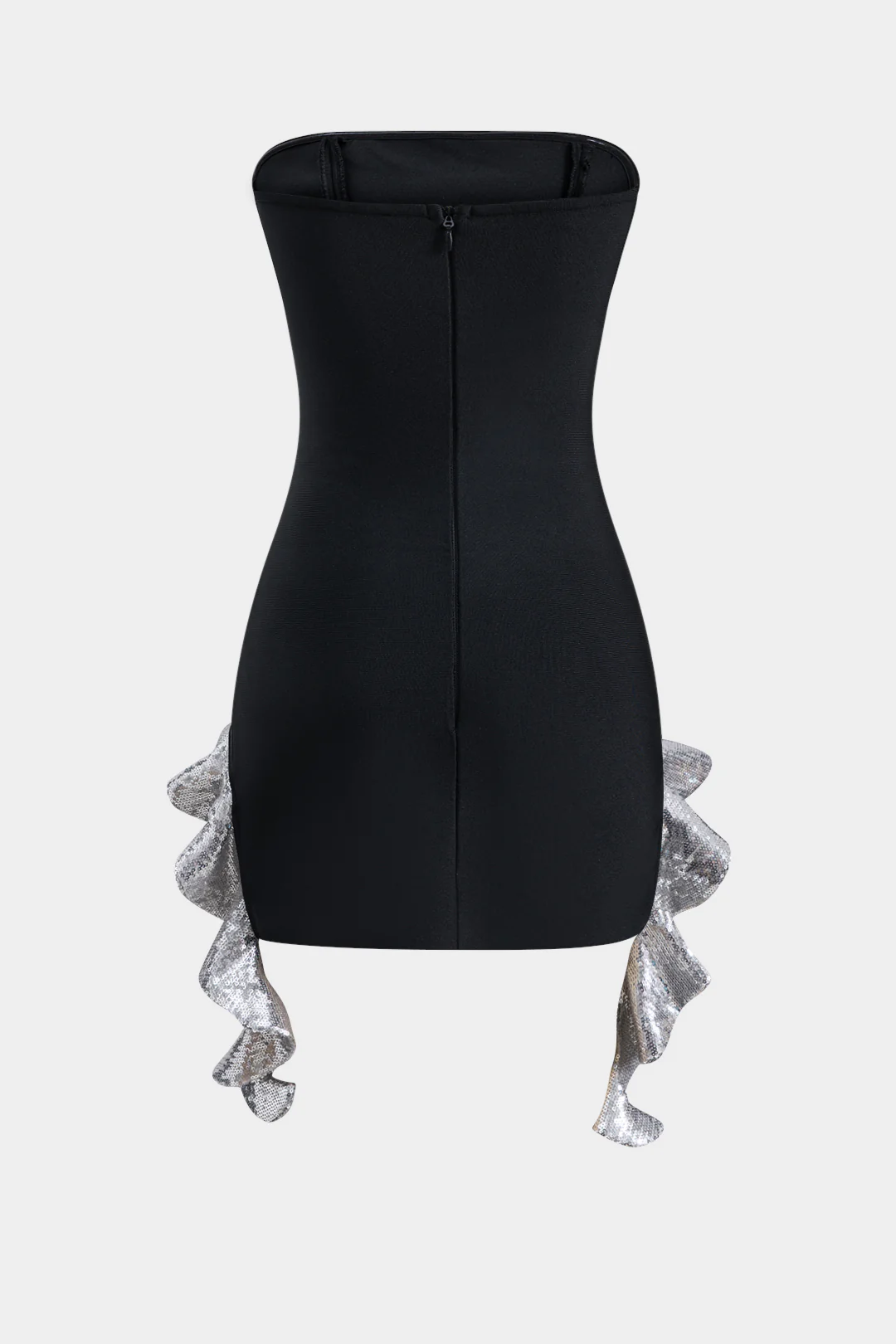 Strapless Sleeveless Patchwork Hem Mini Dress - Image 3