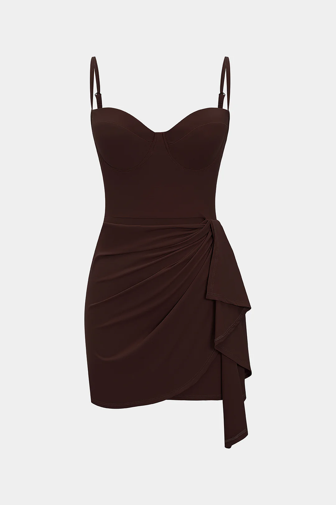 Ruffle Ruched Slip Sleeveless Bustier Mini Dress - Image 5