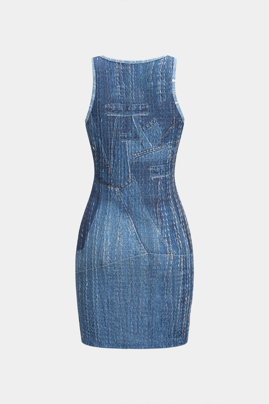 Abstract Print Sleeveless Mini Dress - Image 2