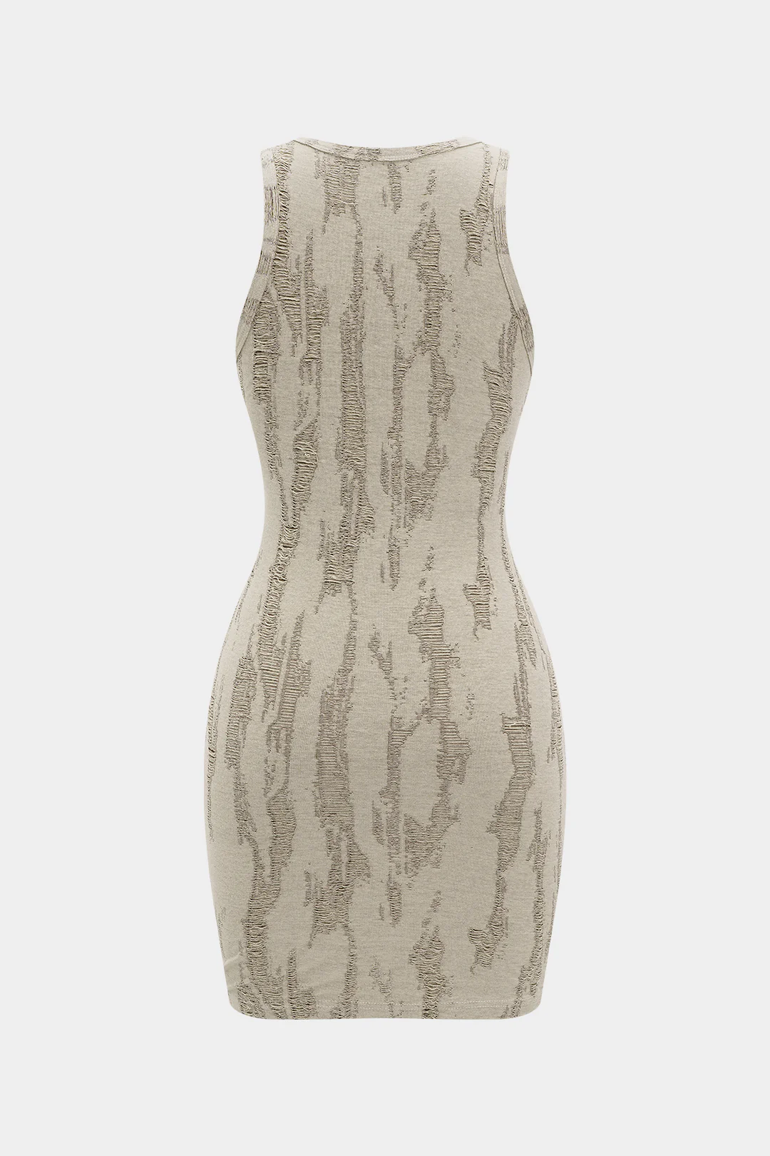 Ripped Round Neck Sleeveless Mini Dress - Image 2