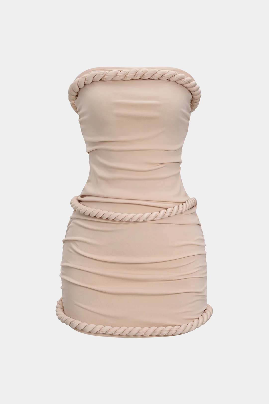 Twist Knot Strapless Sleeveless Mini Dress