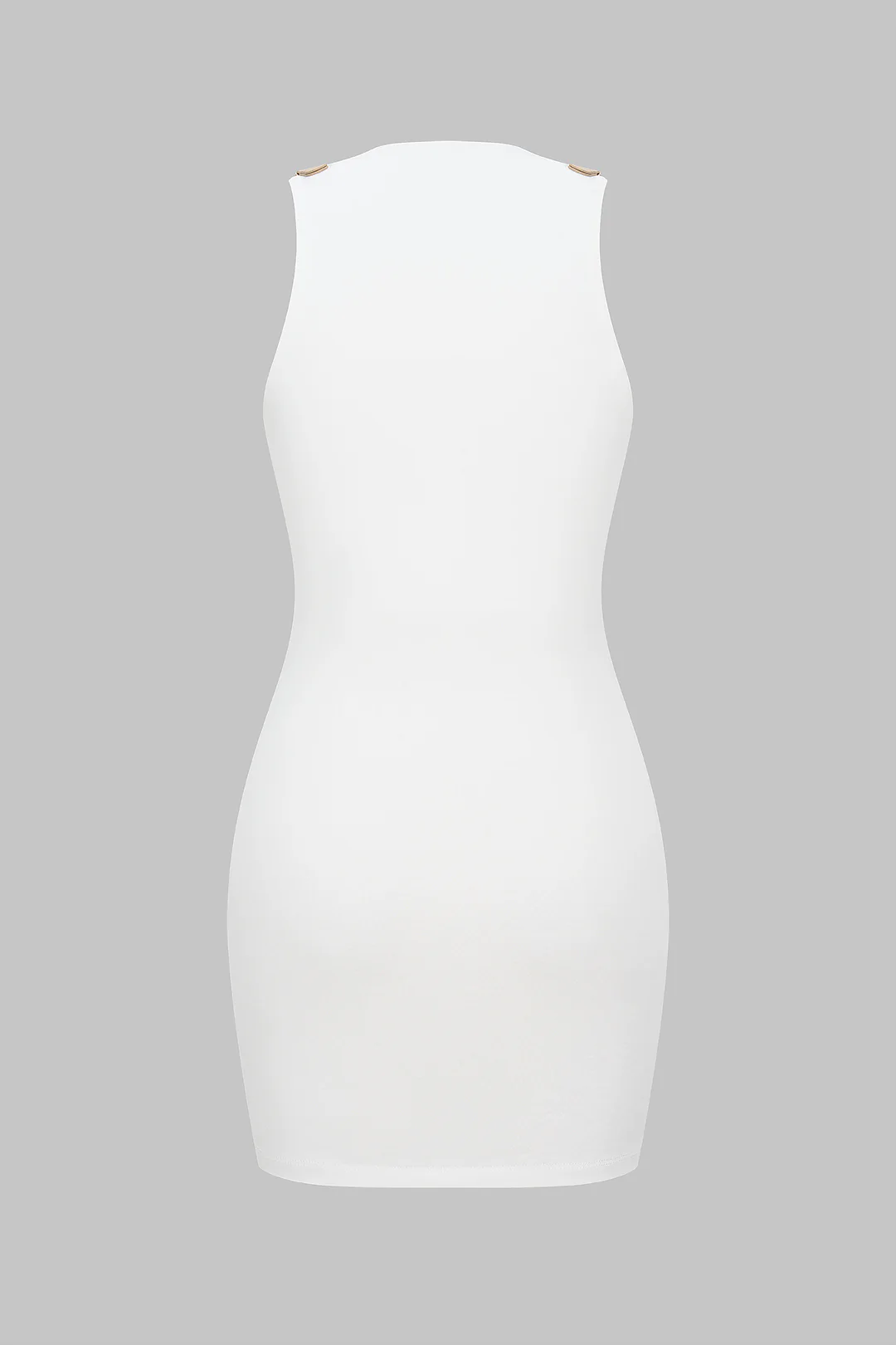 Metallic Zipper Sleeveless Mini Dress - Image 2