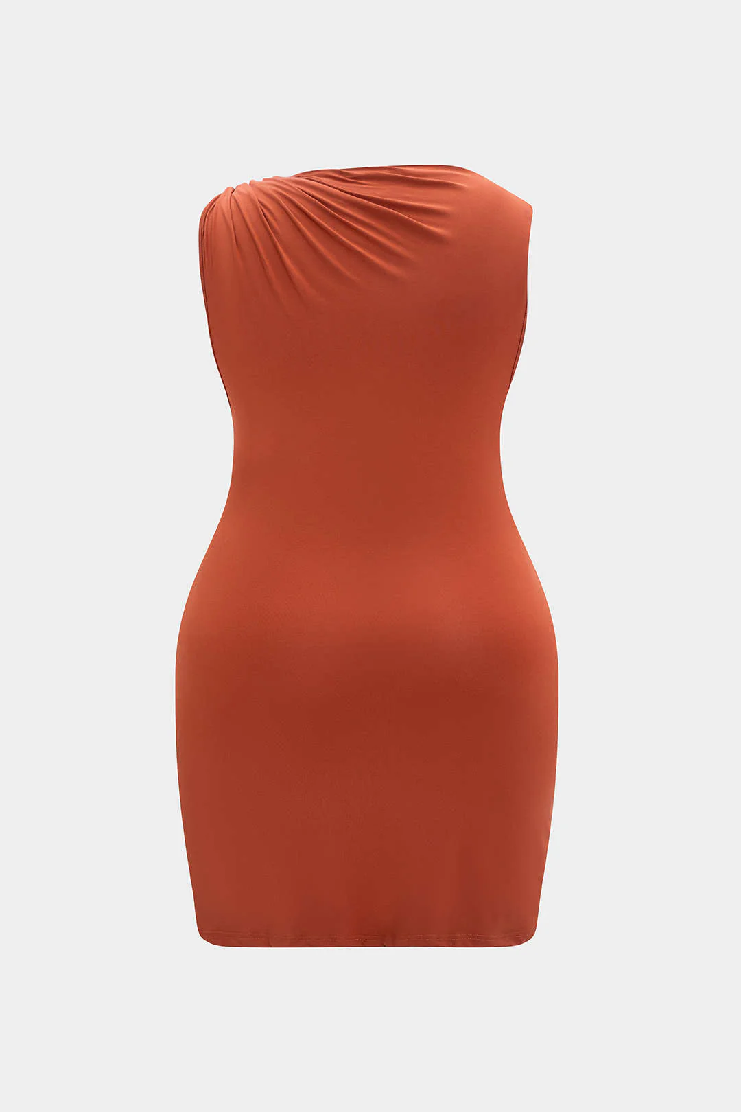 Plus Size Ruched Metallic Decor Sleeveless Mini Dress - Image 2