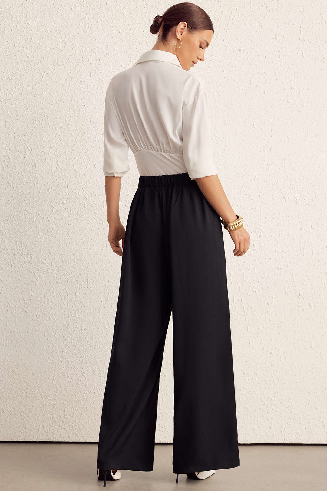 Solid Belted Wide-Leg Pants - Image 6