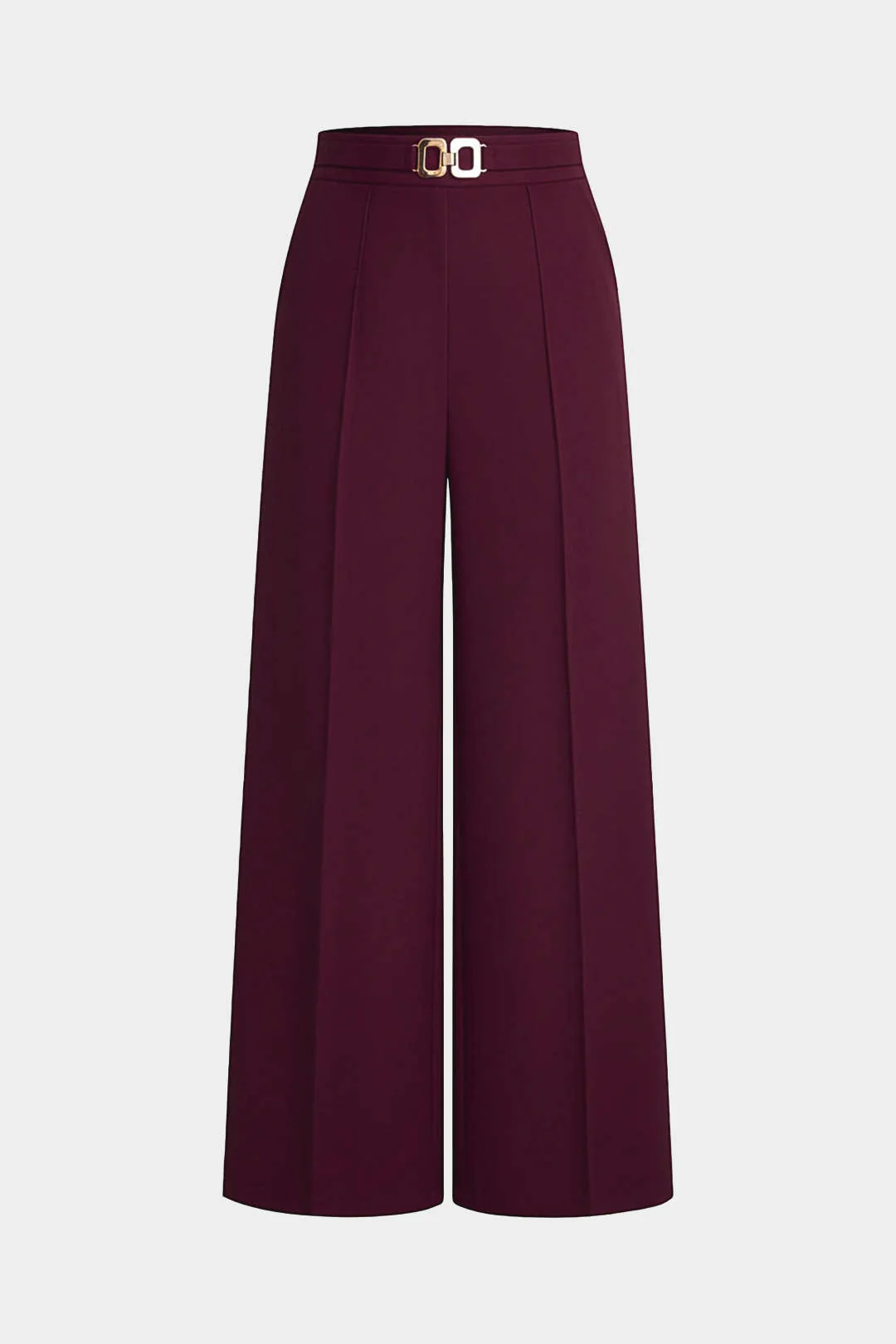 Solid Belted Wide-Leg Pants - Image 8