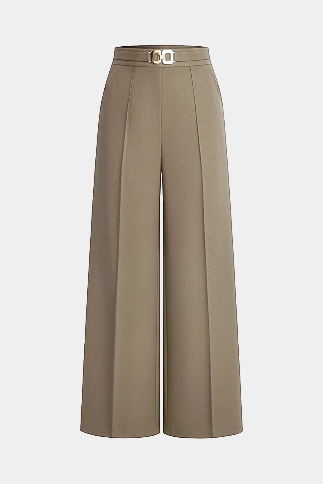 Solid Belted Wide-Leg Pants - Image 9