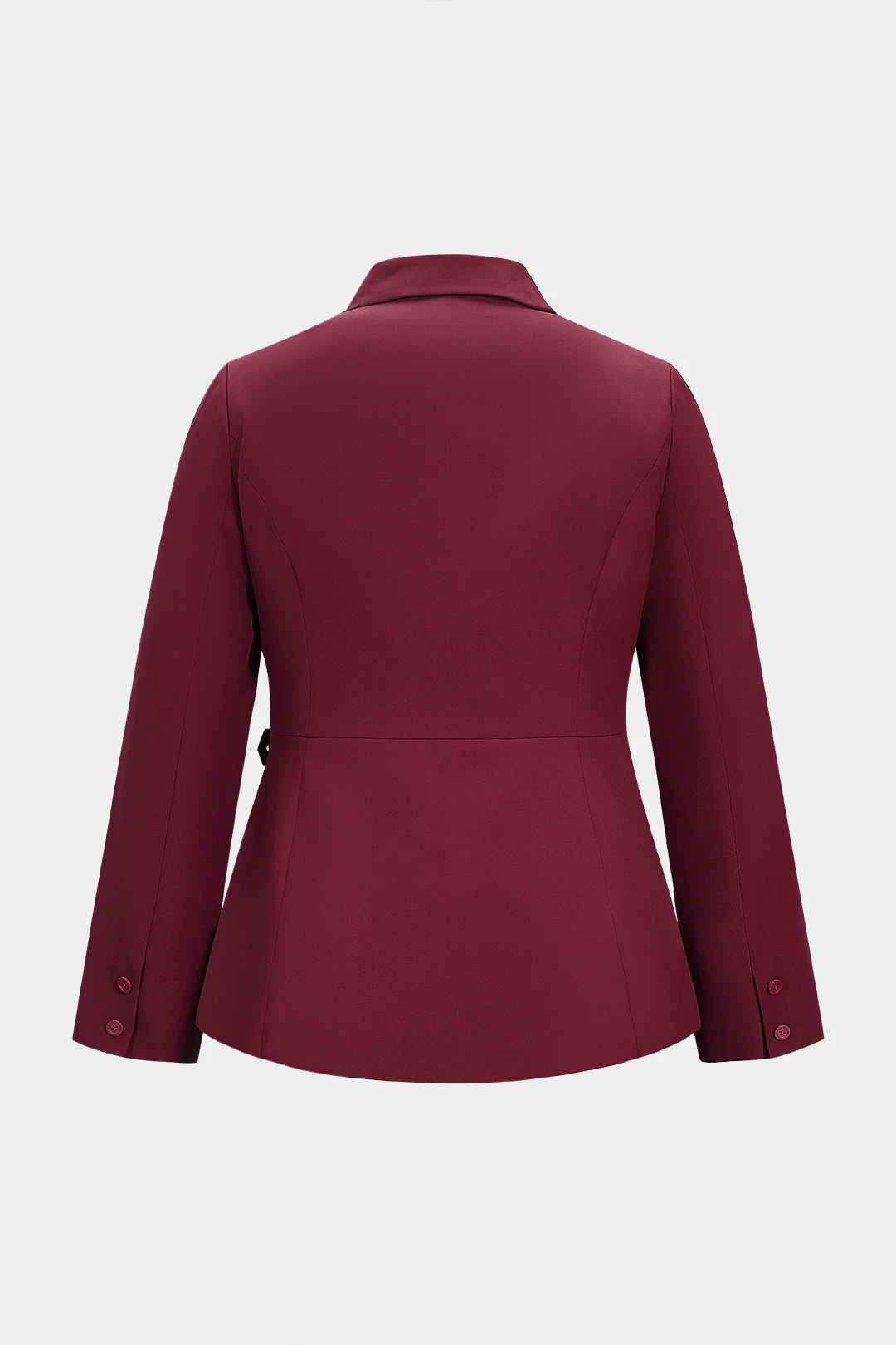 Plus Size 3D Flower Decor Metallic Button Blazer - Image 2