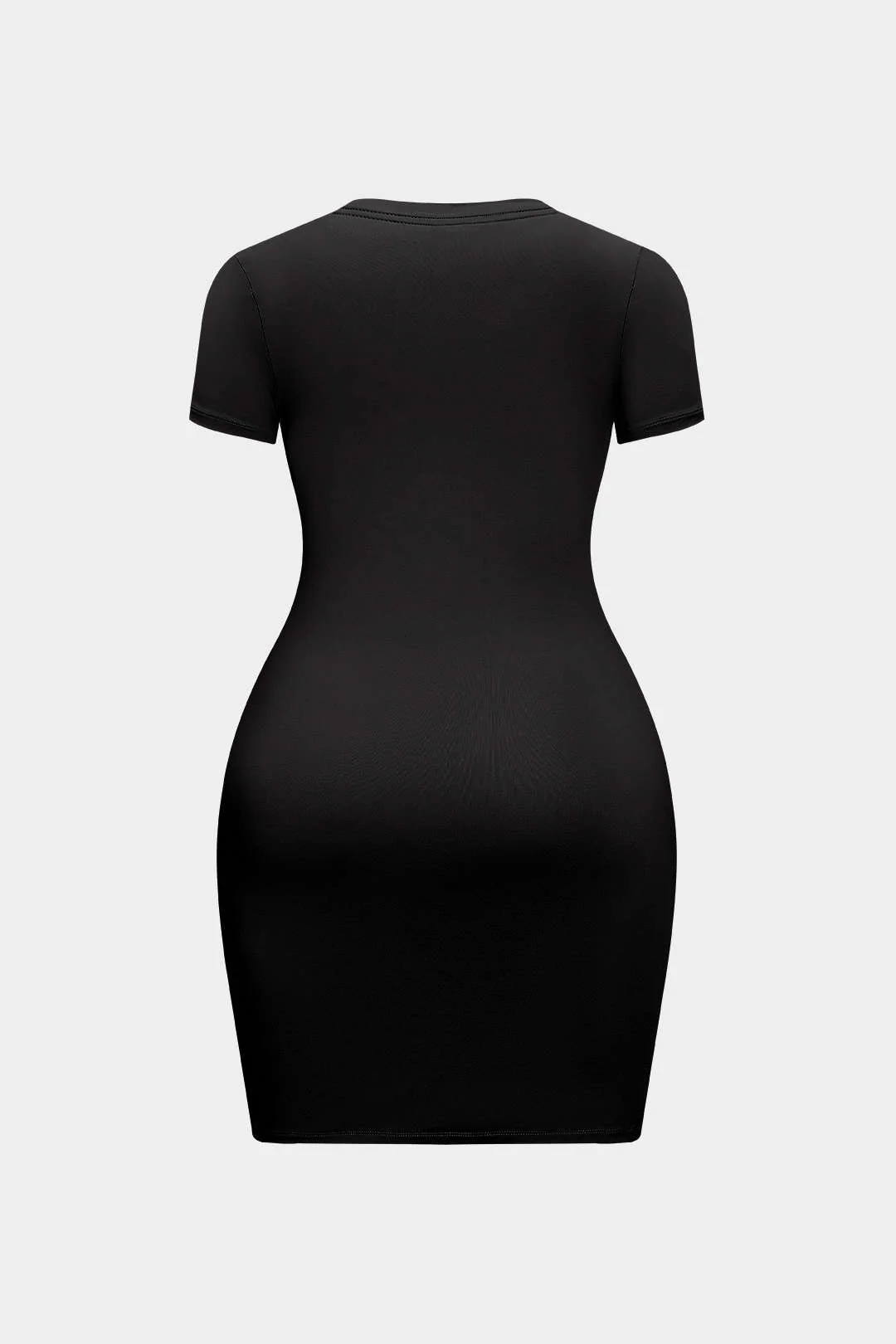 Plus Size Twist Knot Ruched Short Sleeve Mini Dress - Image 2