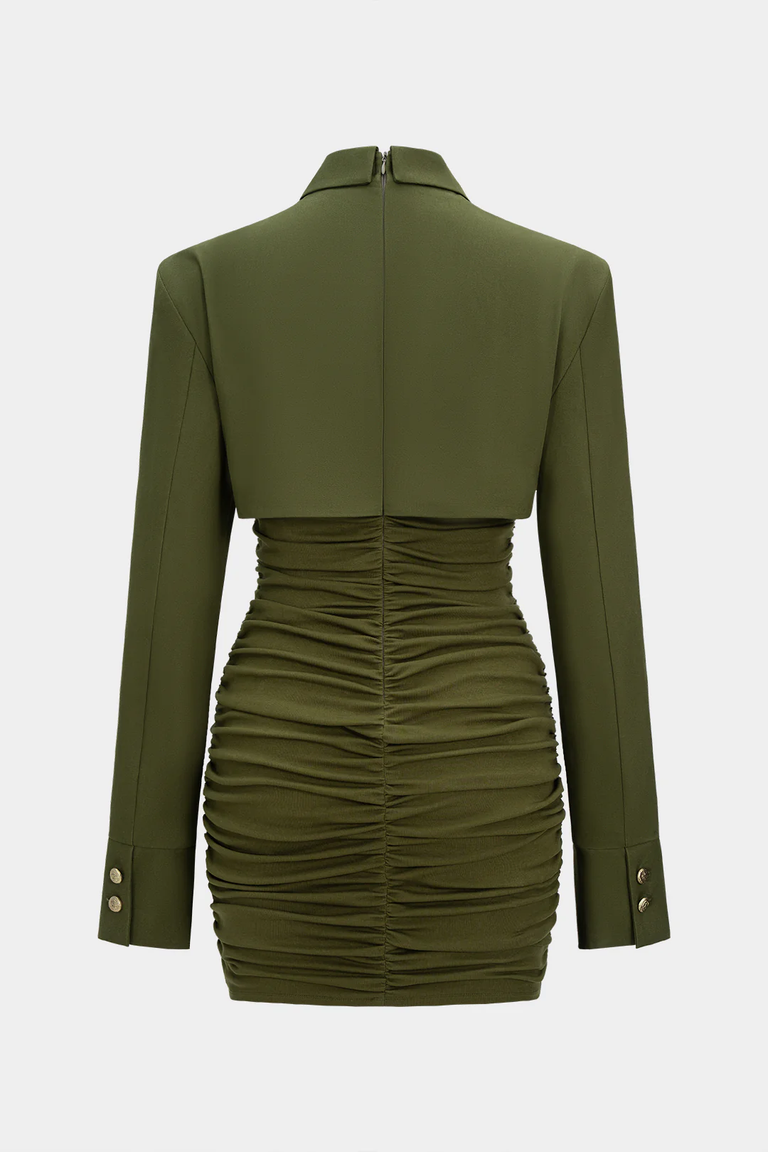 Ruched Long Sleeve Mini Dress - Image 6