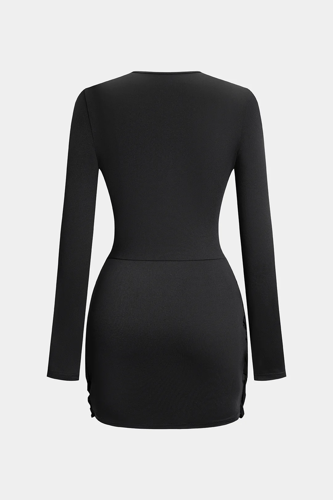 Metallic Decor Cut Out Long Sleeve Mini Dress - Image 2