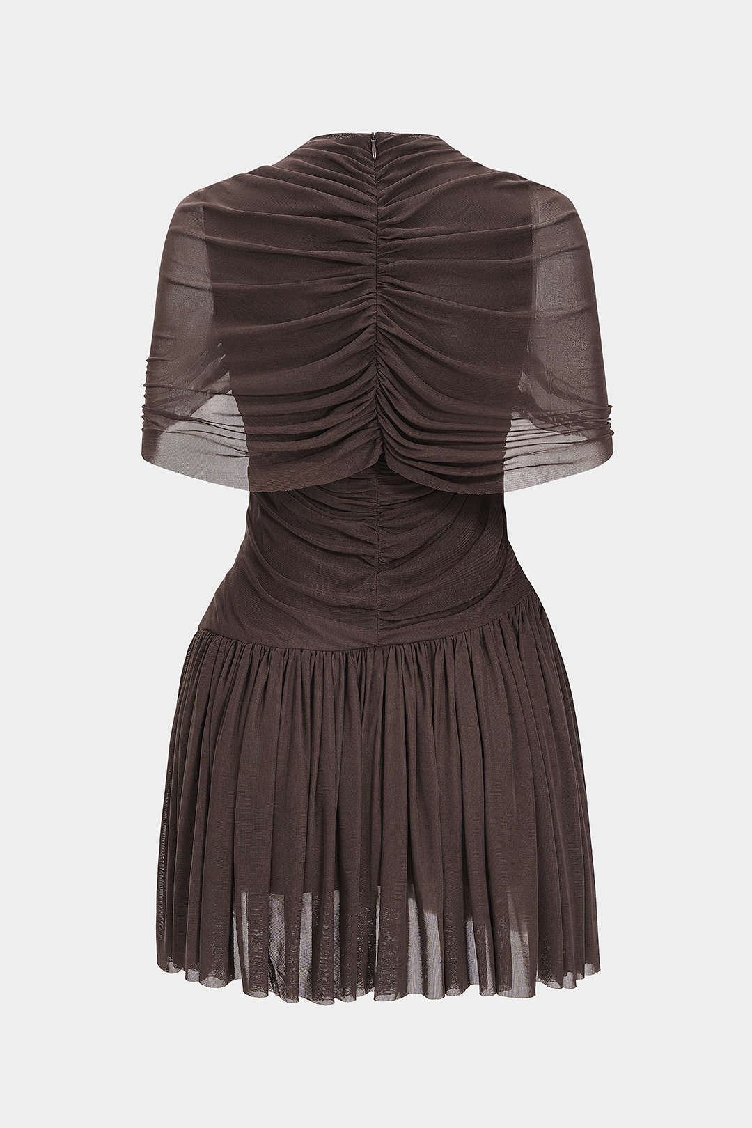 Ruched Asymmetrical Short Sleeve Mini Dress - Image 2