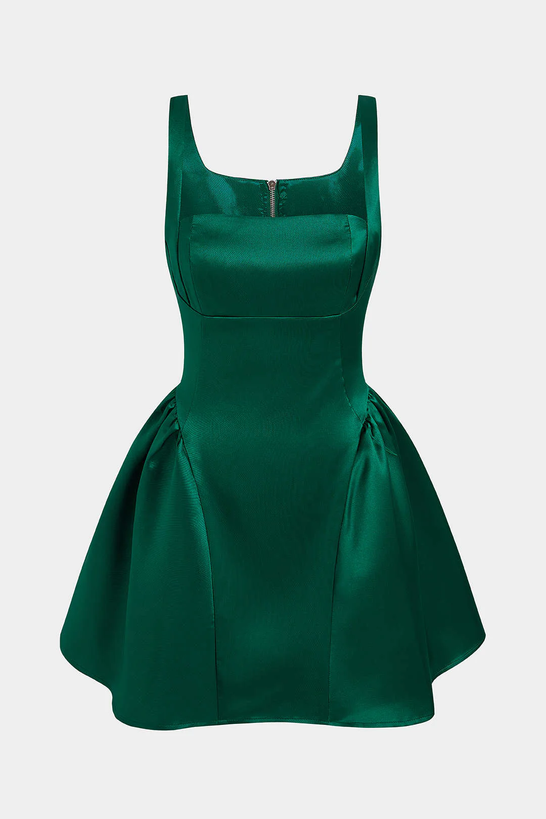 Satin Puff Hem Sleeveless Mini Dress - Image 11