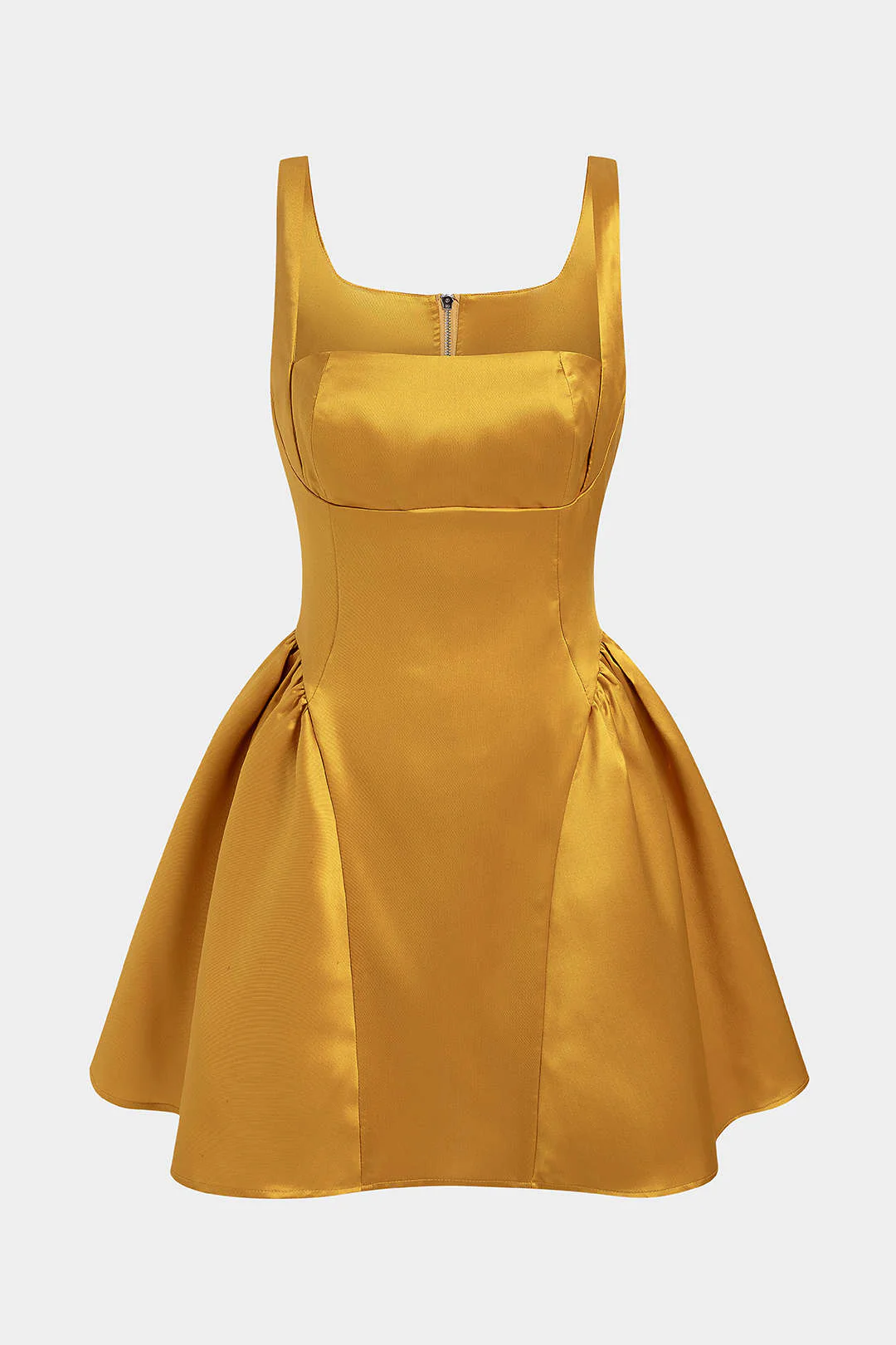 Satin Puff Hem Sleeveless Mini Dress - Image 12