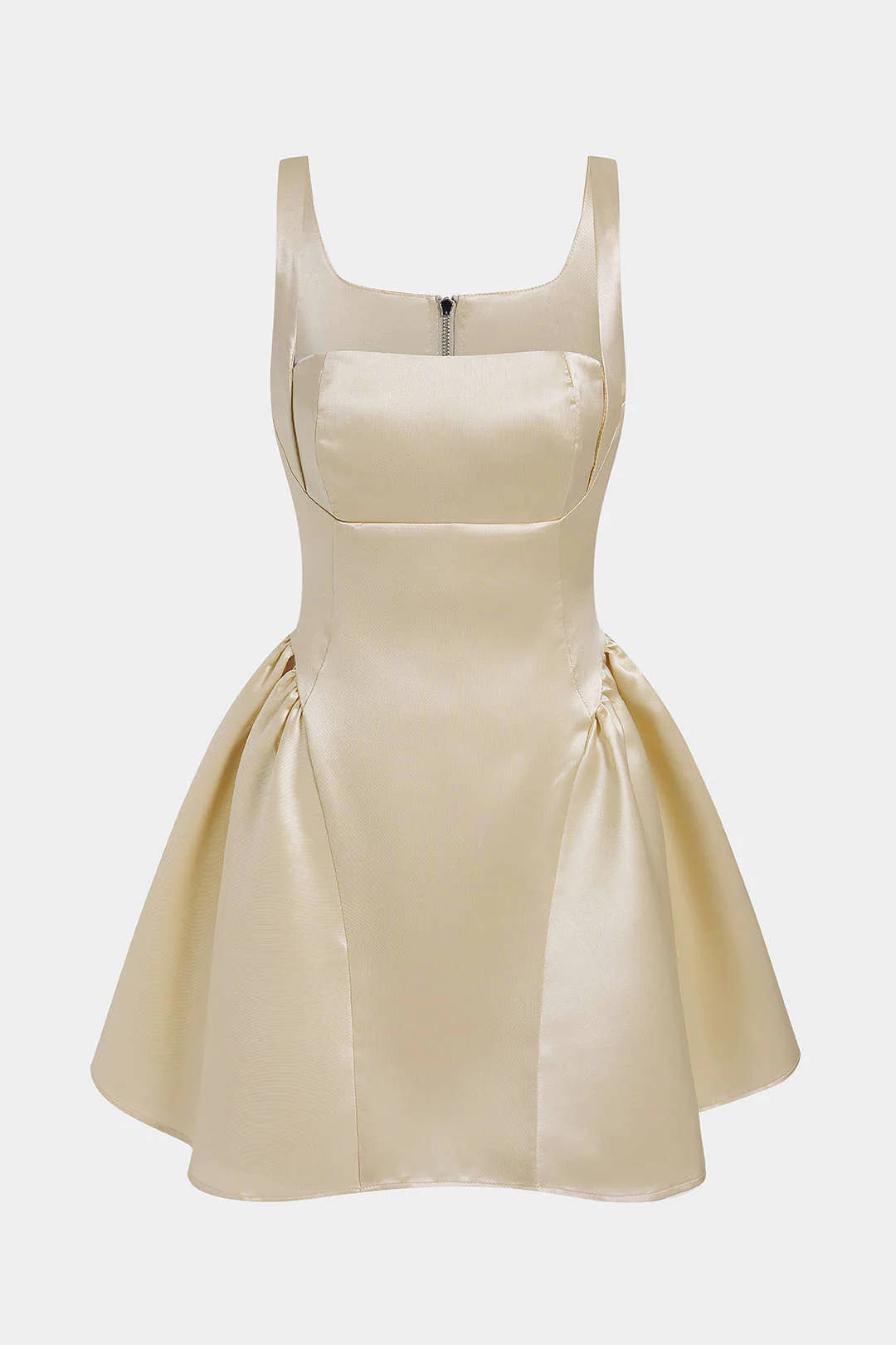 Satin Puff Hem Sleeveless Mini Dress - Image 13